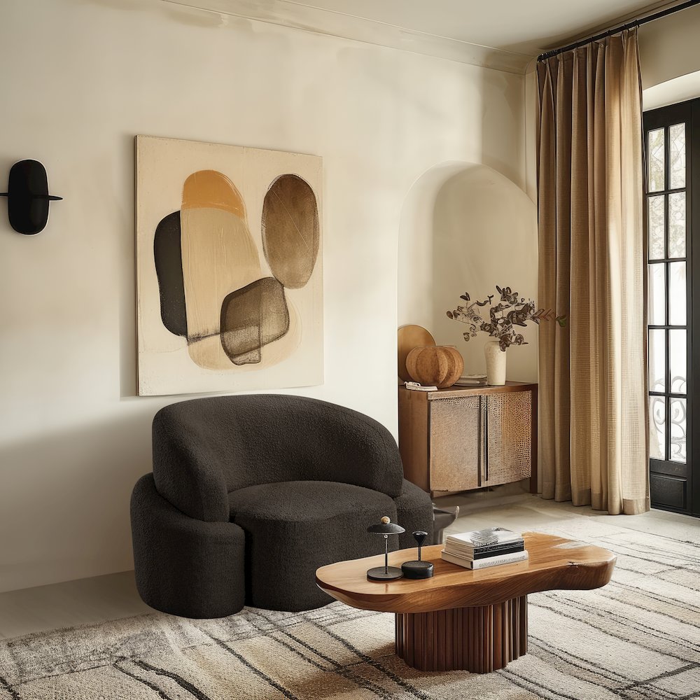 Principessa Brown Boucle Fabric Chair