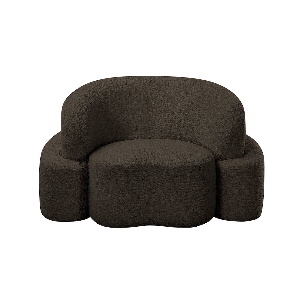Principessa Brown Boucle Fabric Chair
