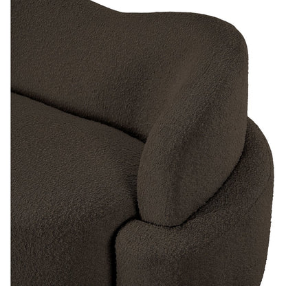 Principessa Brown Boucle Fabric Loveseat