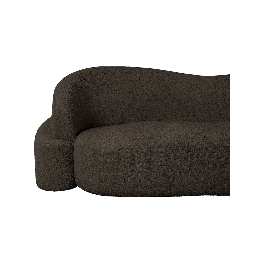 Principessa Brown Boucle Fabric Loveseat