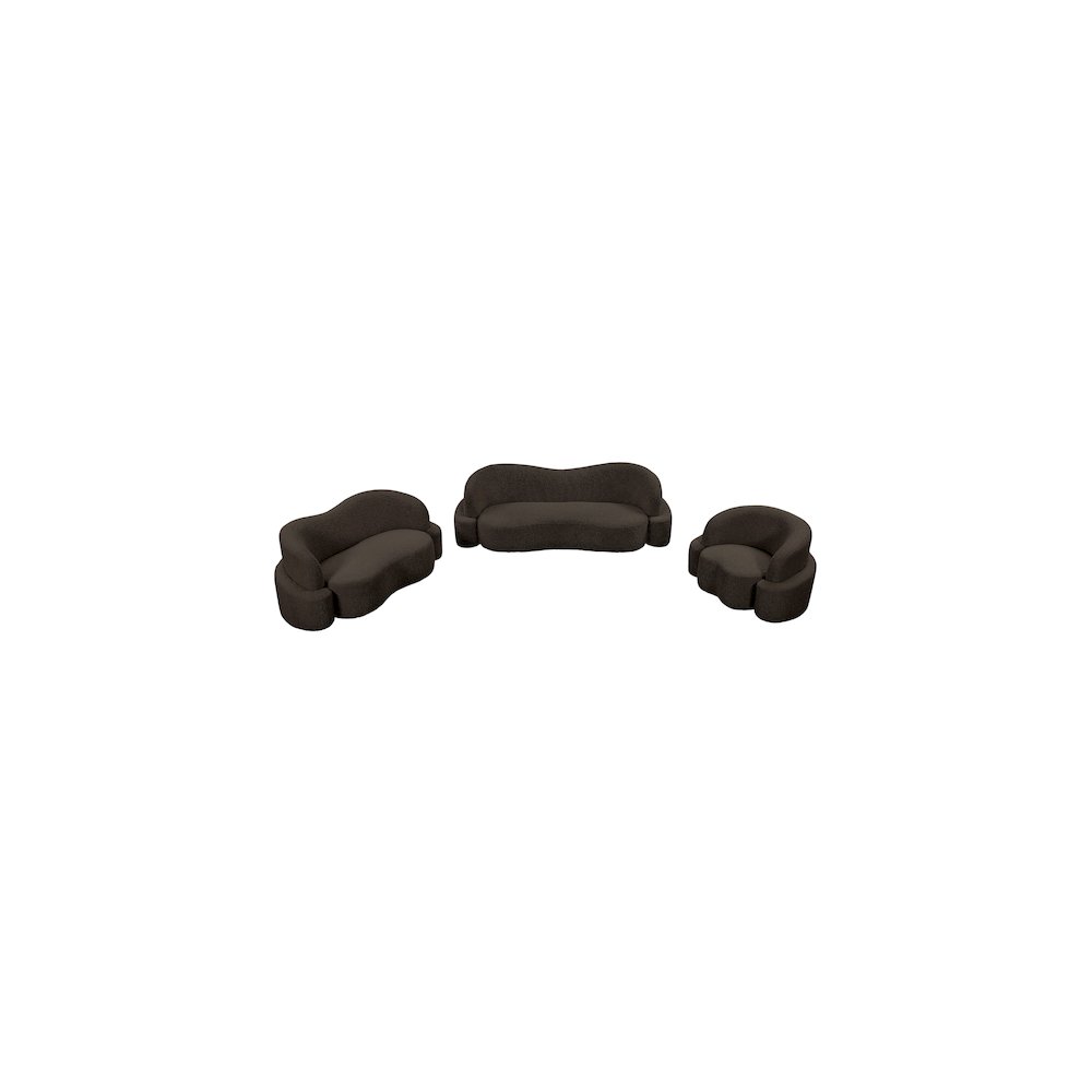 Principessa Brown Boucle Fabric Loveseat