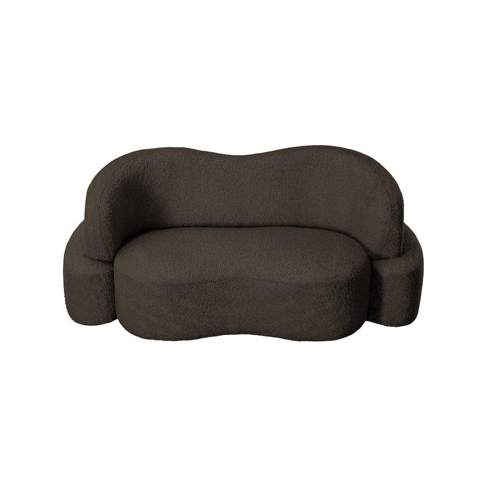 Principessa Brown Boucle Fabric Loveseat
