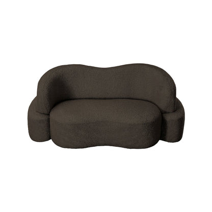 Principessa Brown Boucle Fabric Loveseat