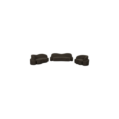 Principessa Brown Boucle Fabric Sofa