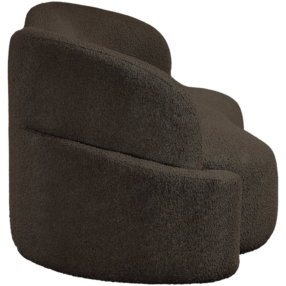 Principessa Brown Boucle Fabric Sofa