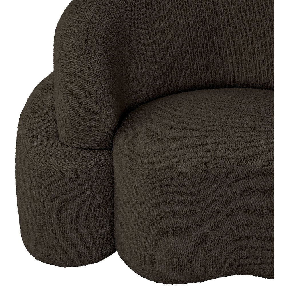 Principessa Brown Boucle Fabric Sofa