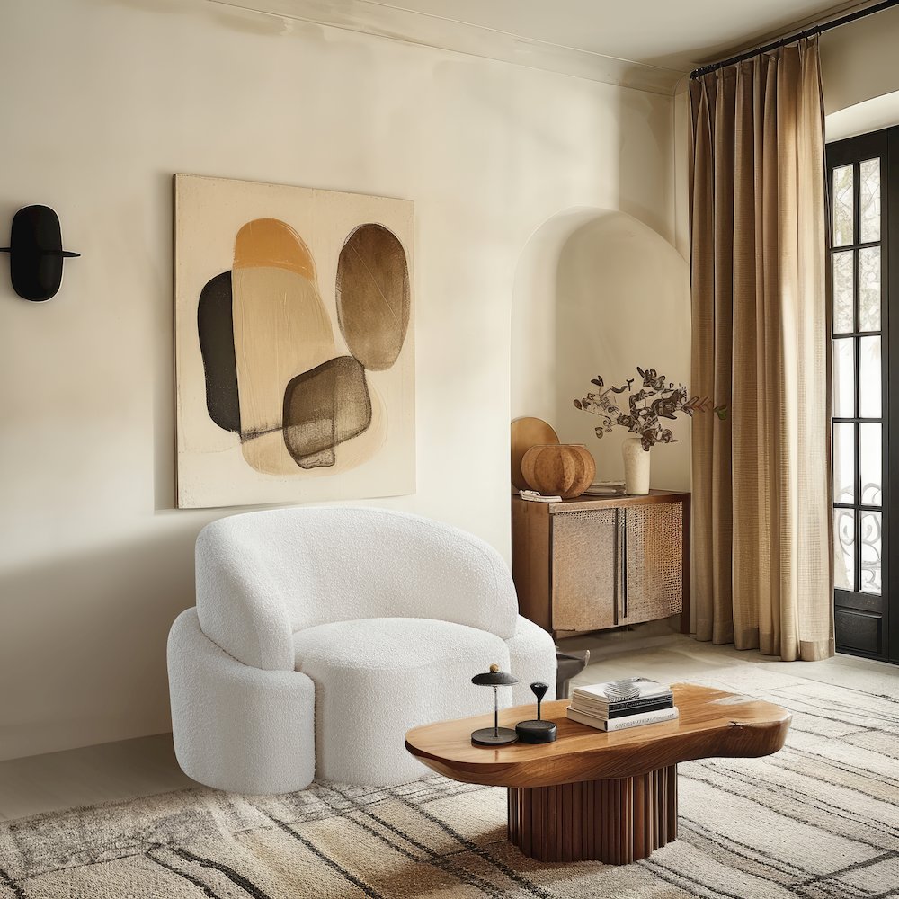 Principessa Cream Boucle Fabric Chair