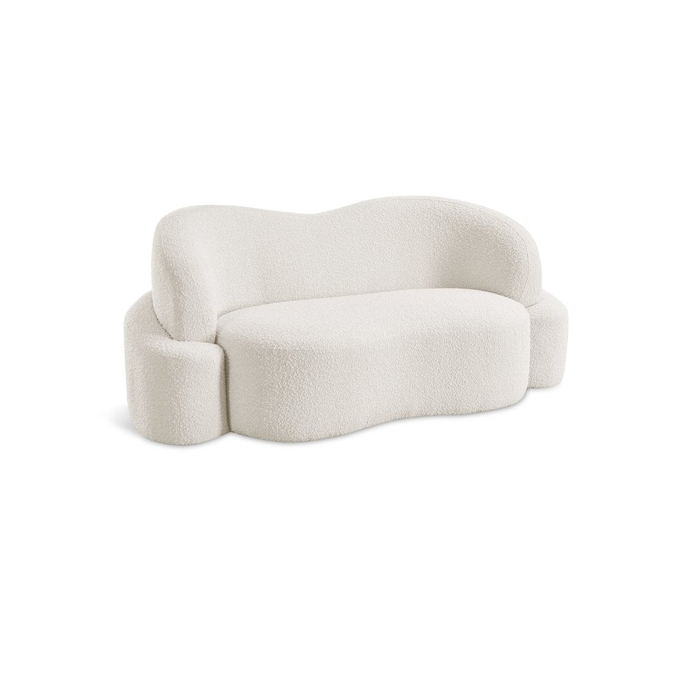 Principessa Cream Boucle Fabric Loveseat