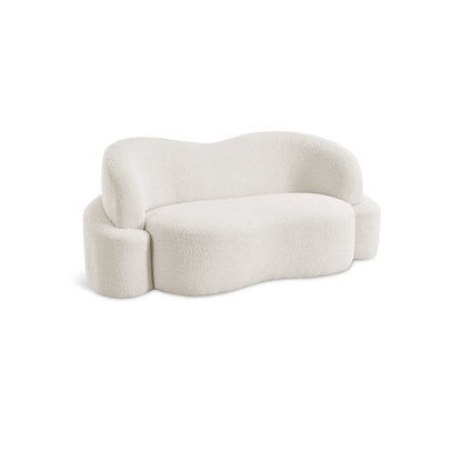 Principessa Cream Boucle Fabric Loveseat