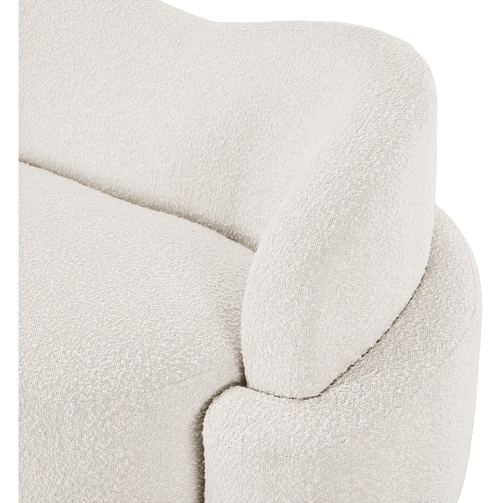 Principessa Cream Boucle Fabric Loveseat