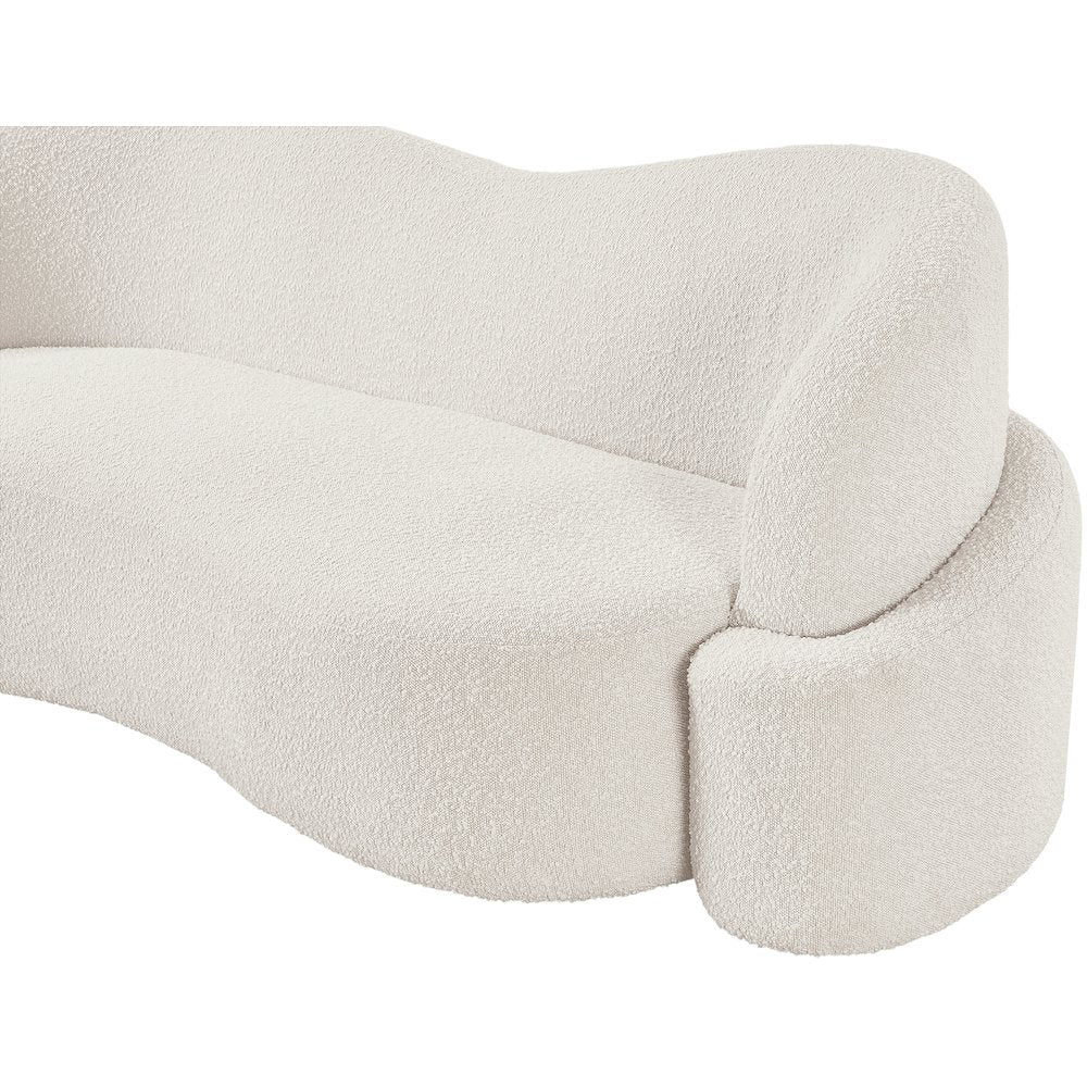 Principessa Cream Boucle Fabric Loveseat