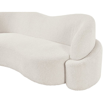 Principessa Cream Boucle Fabric Loveseat