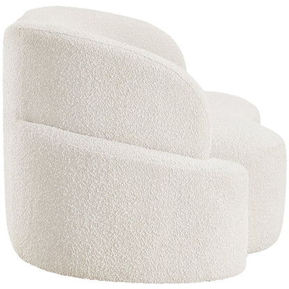 Principessa Cream Boucle Fabric Loveseat
