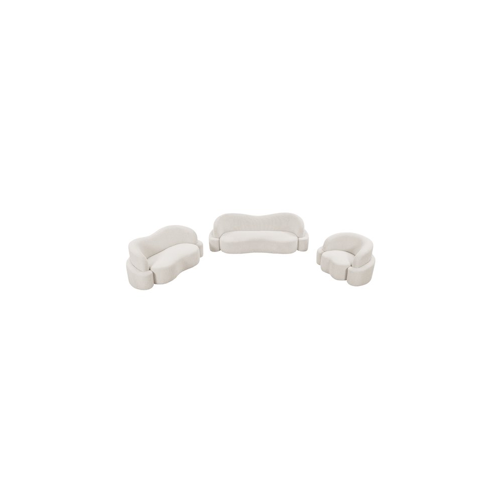 Principessa Cream Boucle Fabric Sofa