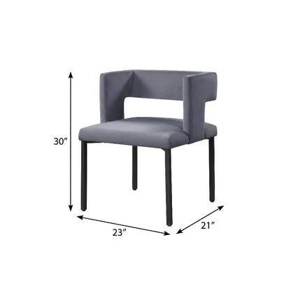 Matte Black Velvet Dining Chairs, Set of 2 with Contemporary Style