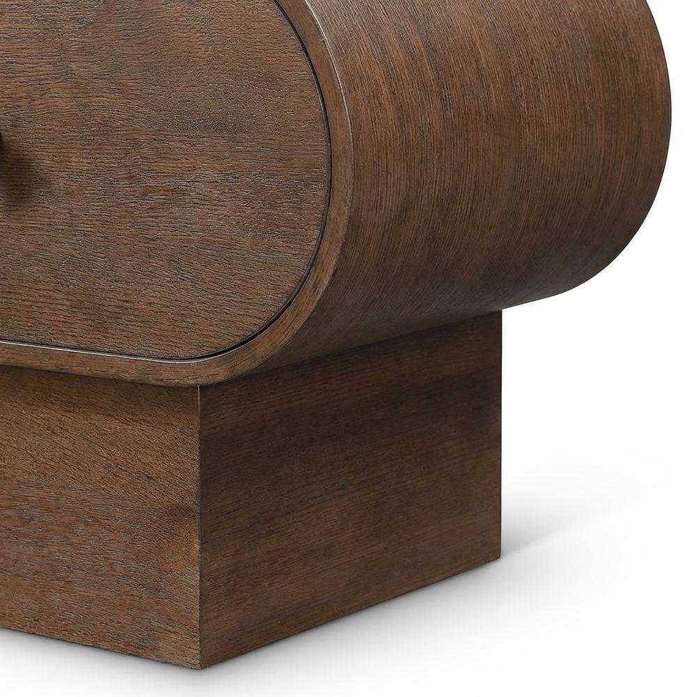 Brown Art Deco Nightstand with Sleek Finish and Compact Design
