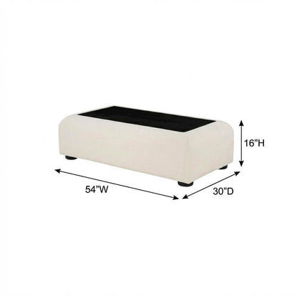 Cream Coffee Table with Black Finish and Art Deco Style for Living Rooms