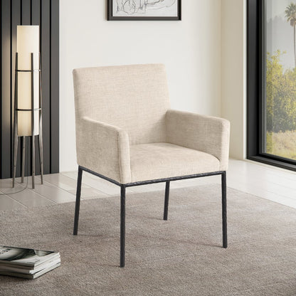 Reeves Beige Chenille Fabric Dining Chair, Set of 2