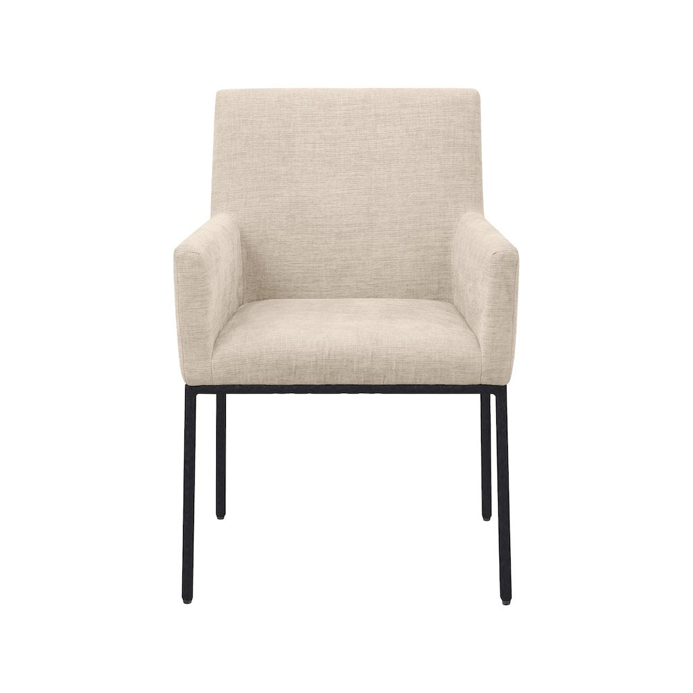 Reeves Beige Chenille Fabric Dining Chair, Set of 2