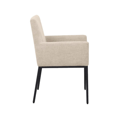 Reeves Beige Chenille Fabric Dining Chair, Set of 2