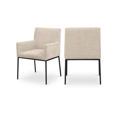 Reeves Beige Chenille Fabric Dining Chair, Set of 2