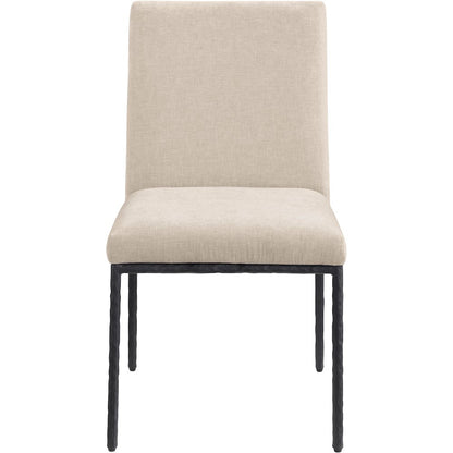 Reeves Beige Chenille Fabric Upholstered Dining Side Chair, Set of 2