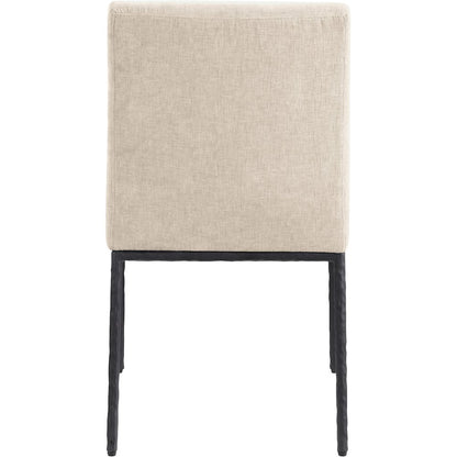 Reeves Beige Chenille Fabric Upholstered Dining Side Chair, Set of 2