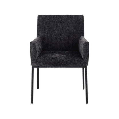 Reeves Black Chenille Fabric Dining Chair, Set of 2
