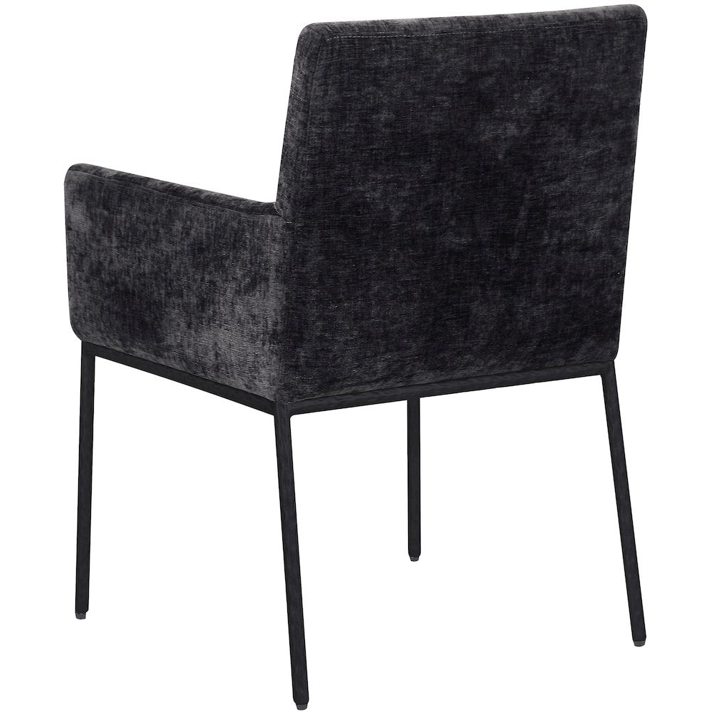Reeves Black Chenille Fabric Dining Chair, Set of 2