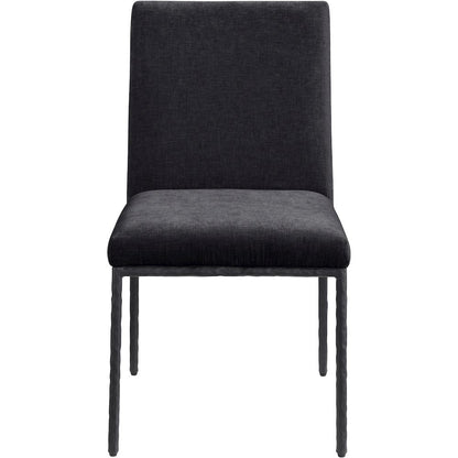 Reeves Black Chenille Fabric Upholstered Dining Side Chair, Set of 2