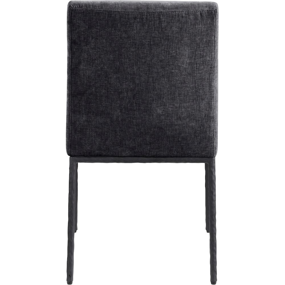 Reeves Black Chenille Fabric Upholstered Dining Side Chair, Set of 2