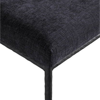 Reeves Black Chenille Fabric Upholstered Dining Side Chair, Set of 2