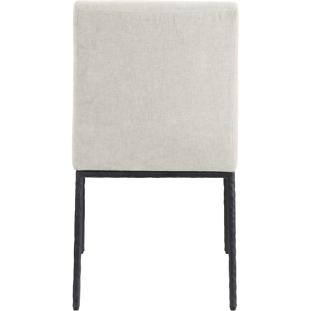 Reeves Cream Chenille Fabric Upholstered Dining Side Chair, Set of 2