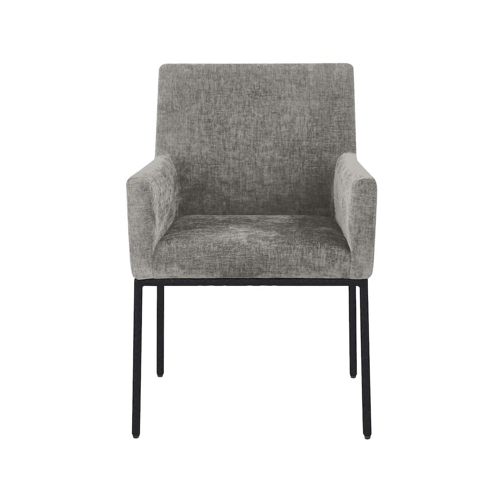 Reeves Grey Chenille Fabric Dining Chair, Set of 2