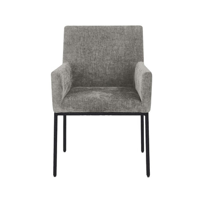 Reeves Grey Chenille Fabric Dining Chair, Set of 2