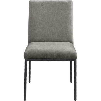 Reeves Grey Chenille Fabric Upholstered Dining Side Chair, Set of 2