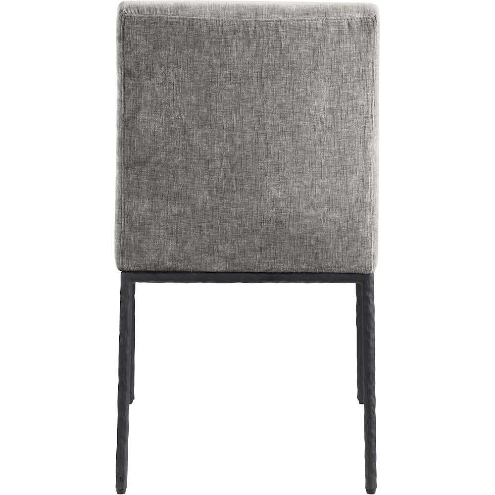 Reeves Grey Chenille Fabric Upholstered Dining Side Chair, Set of 2