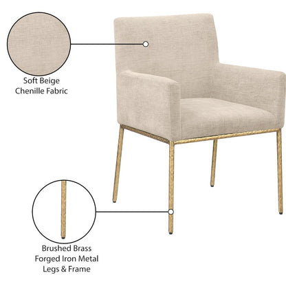 Reeves Beige Chenille Fabric Dining Chair, Set of 2