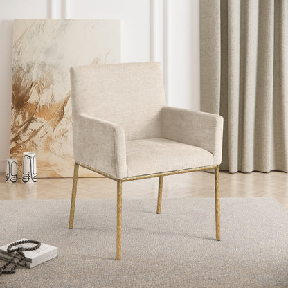 Reeves Beige Chenille Fabric Dining Chair, Set of 2