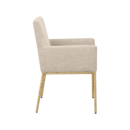 Reeves Beige Chenille Fabric Dining Chair, Set of 2