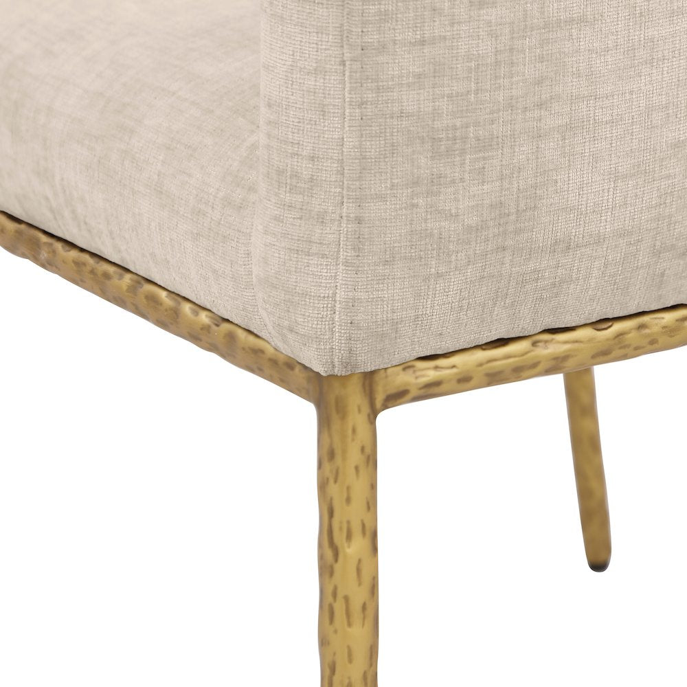 Reeves Beige Chenille Fabric Dining Chair, Set of 2