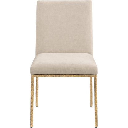 Reeves Beige Chenille Fabric Upholstered Dining Side Chair, Set of 2