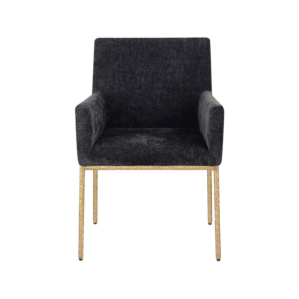 Reeves Black Chenille Fabric Dining Chair, Set of 2