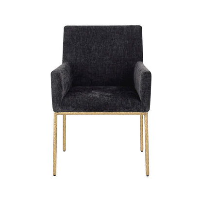 Reeves Black Chenille Fabric Dining Chair, Set of 2