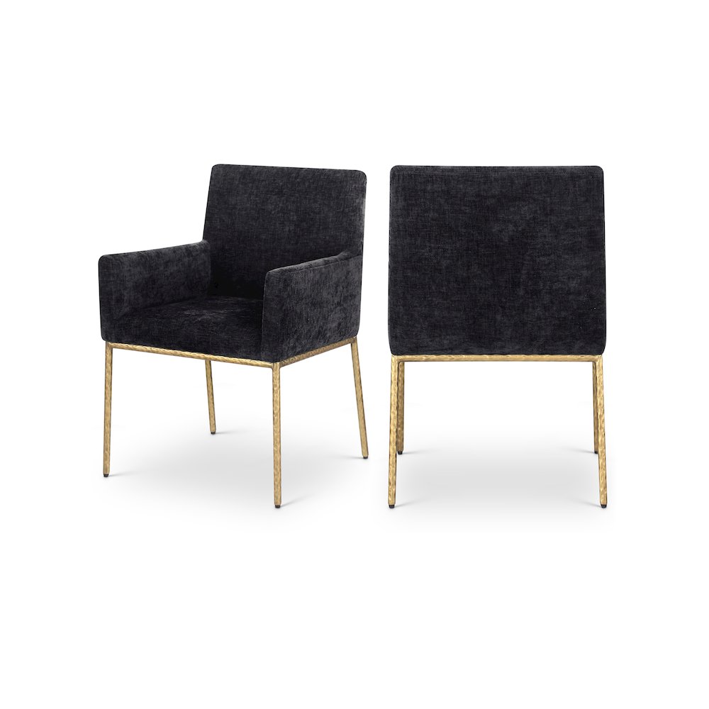 Reeves Black Chenille Fabric Dining Chair, Set of 2