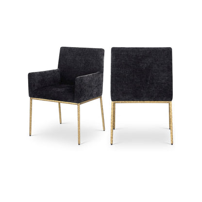 Reeves Black Chenille Fabric Dining Chair, Set of 2