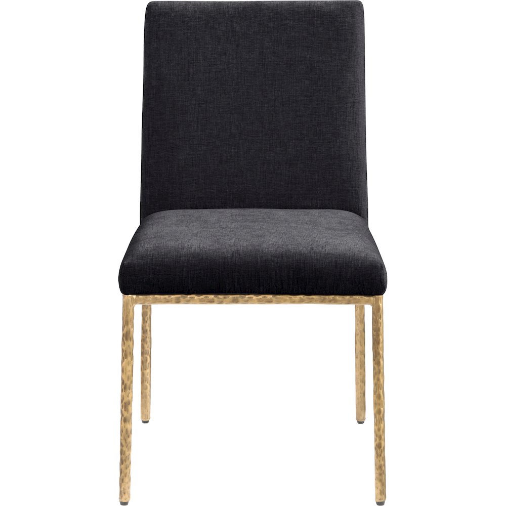 Reeves Black Chenille Fabric Upholstered Dining Side Chair, Set of 2