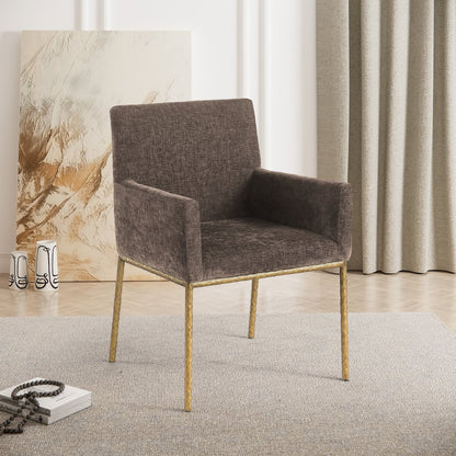 Reeves Brown Chenille Fabric Dining Chair, Set of 2