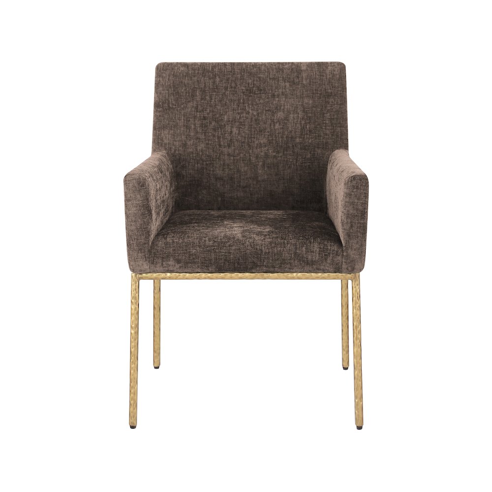 Reeves Brown Chenille Fabric Dining Chair, Set of 2