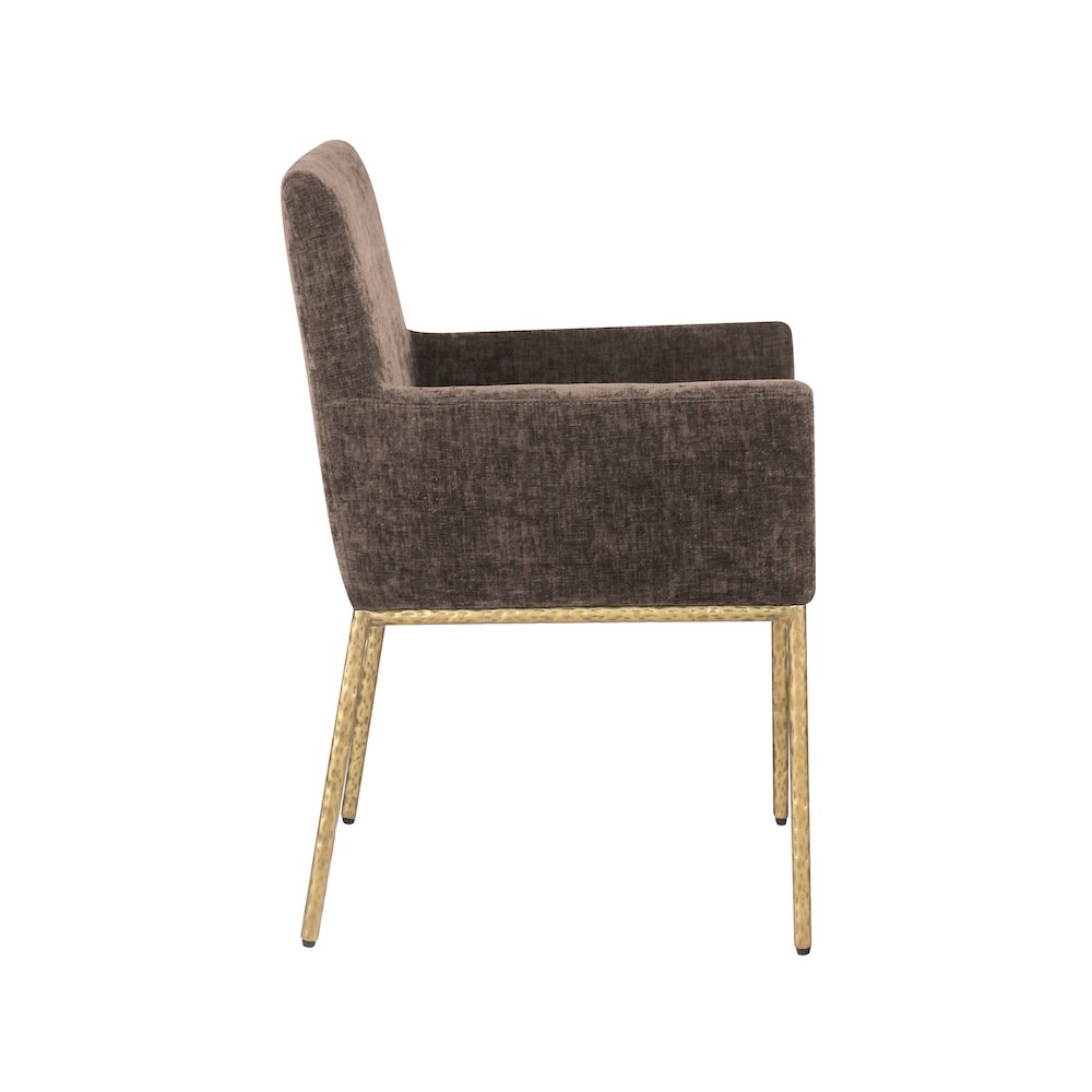 Reeves Brown Chenille Fabric Dining Chair, Set of 2